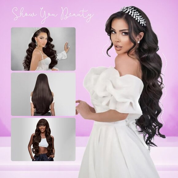 Clip in Hair Extensions Human Hair Seamless Silky Straight 20 inch for Women main image 7